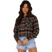 Salty Crew Stay Golden Crop Flannel